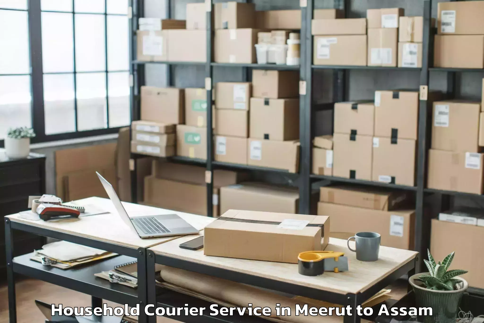 Hassle-Free Meerut to Jorhat Household Courier